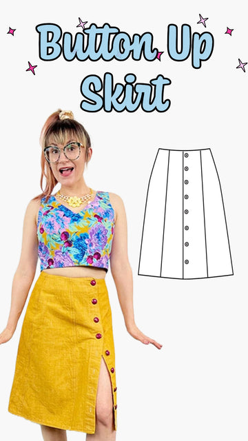 Button up skirt PDF Sewing Pattern